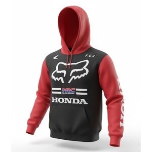 Fox Racing Honda HRC Men's Pullover Hoodie Sweatshirt Motocross Motorcycle Large